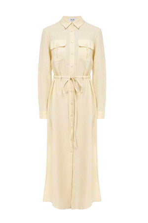 light yellow linen dress Butter Yellow Summer Linen Dress
