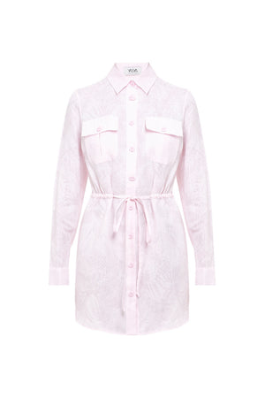 palm leaf shirt dress Karlie Palm Leaf Floral Shirt Dress, M