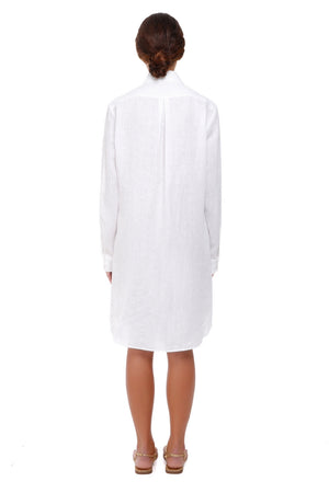 Relaxed Oversized Tailoring Linen Shirt Dress