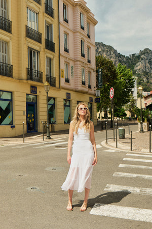 Mykonos Silk Midi White Dress