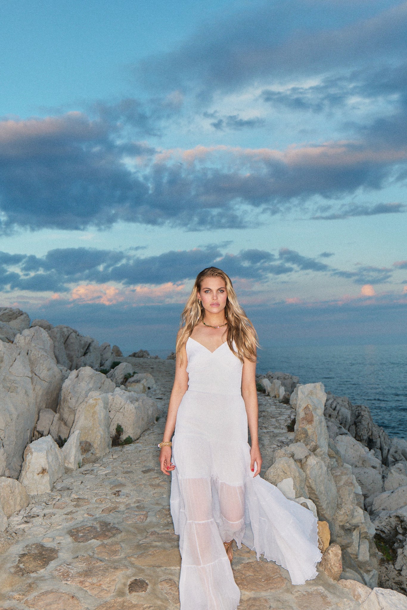 Mykonos Silk Maxi White Dress