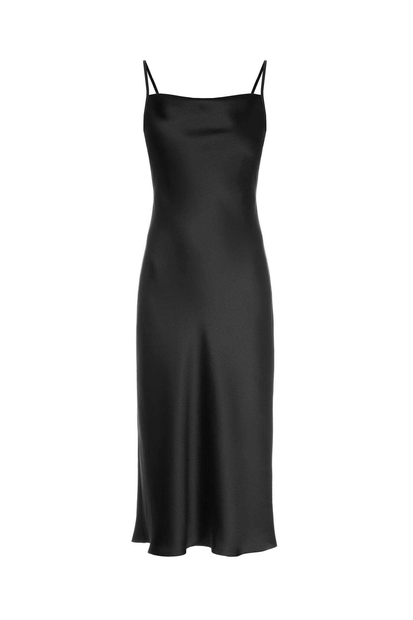 Janna Black Silk Slip Dress