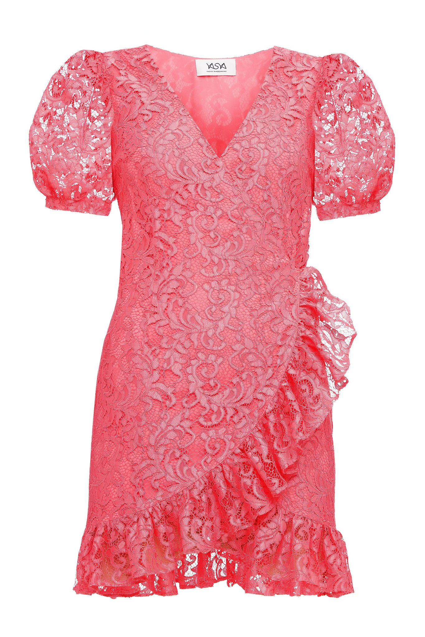 salmon mini dress Aster Lace Salmon Mini Dress M